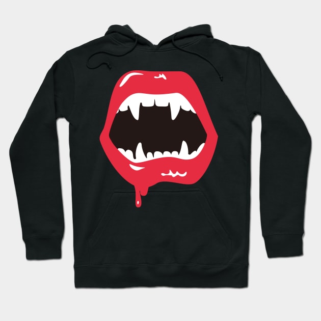 Vampire Teeth Halloween Hoodie by Room Thirty Four